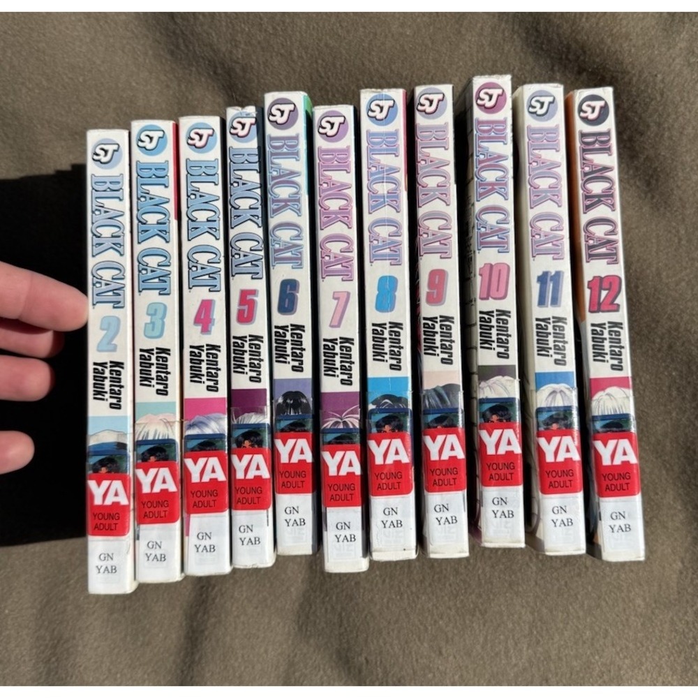 Lot Of 11 Black Cat Manga Vols. 2-12 by Kentaro Yabuki Paperback Ex Lib